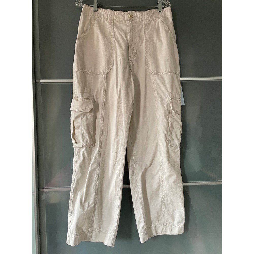 Abercrombie & Fitch Curve Love Cargo Pants Cream Relaxed‎ Size 30 10 Y2K Utility